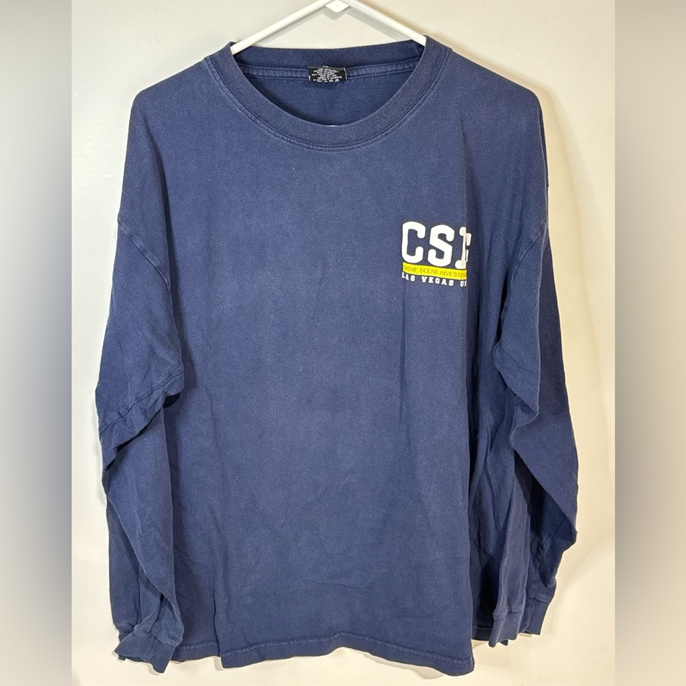 Vintage APPAREL CSI Las Vegas Unit Long Sleeve Shirt Graphic Logo 100% COTTON XL